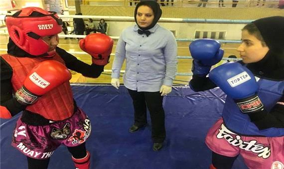 مسابقات کیک‌بوکسینگ بانوان آذربایجان‌غربی در بوکان آغاز شد