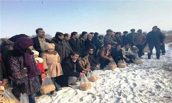 2 مرکز جمع‌آوری دانه برای پرندگان مهاجر در مهاباد راه‌اندازی شد