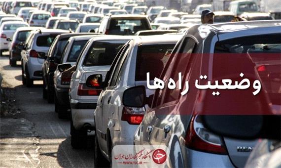 ترافیک در آزادراه کرج - تهران سنگین است/ بارش برف و باران در استان‌های کردستان و اردبیل