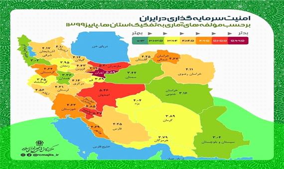 آذربایجان غربی رتبه برتر امنیت سرمایه گذاری در کشور