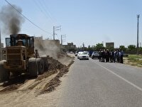 عملیات اصلاح ورودی شهرستان چهاربرج از سمت ملکان آغاز شد