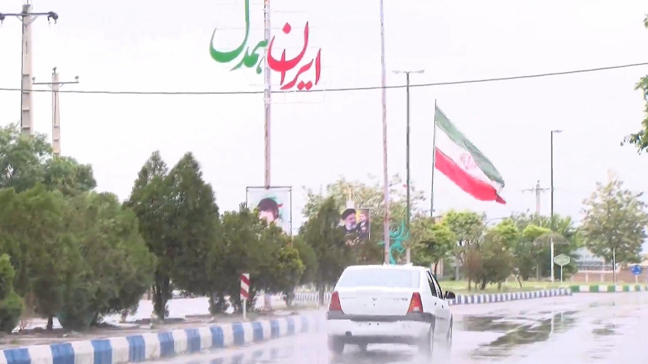بارش برف و تگرگ در اهر