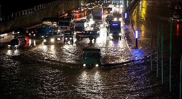 بارش شدید باران در مناطق مختلف آذربایجان شرقی